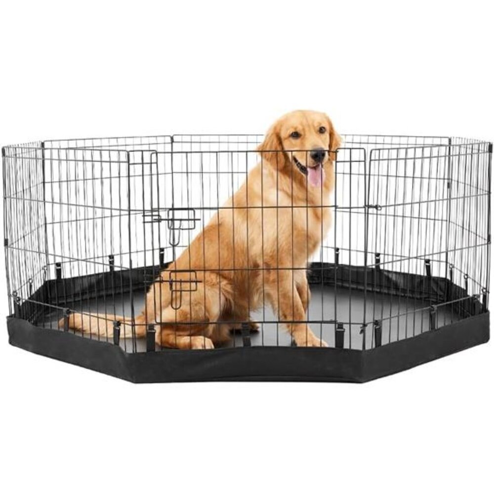 Dog Playpen Bottom Pad/Top Cover,Fits 24 Inch 8 Panels Regular Octagon Metal